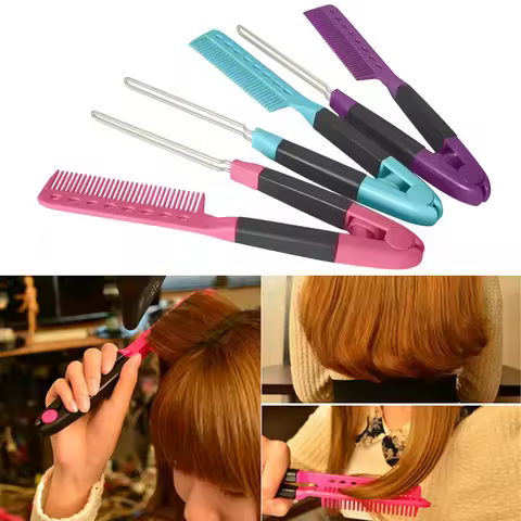 Flat Comb Straightening Comb Salon Hair Brush Combs Hairdressing Styling Hair Straightener V-shaped 