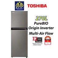 Toshiba 270L Inverter Refrigerator GR-RT300WE-PMY 2 DOORS Fridge - 5-Star Energy Saving