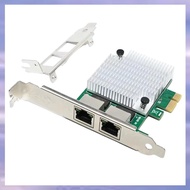 (FOJV) 2 RJ45 Port PCIe X1 Dual Gigabit Realtek 8111F+ ASM1082E Chipset Filter PCI-E Computer Lan Ne