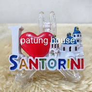 Santorini Love Greece Greek Souvenir Fridge Magnet