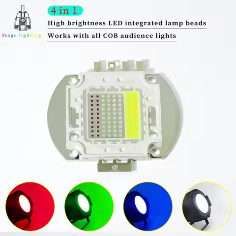 High Power 100W 200W RGBW 4 in 1 LED COB Beads Chip For 100 COB Audience Light Floodlight Lamps LED 