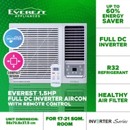 EVEREST Etiv15cfwd/g Inverter Window Type Aircon Full Dc with Remote Control - 1.5 HP