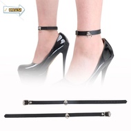 CAUSI Ankle Belt, Black Punk Leather Ankle, Chic Alloy Pendant Y2K O-Ring Ankle For Women Man