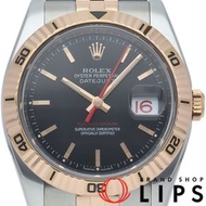 二手勞力士 Turn-O-Graph Jubilee 腕錶 116261(F) 18K 金/銀男士腕錶，黑色，拋光，2004 年，品相極佳