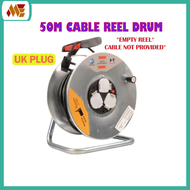 Industrial Type Extension Cable Reel for 50m UK Heavy Duty Cable Stand Extension Cord / Wayar Extens