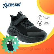 NewStar Kasut Hitam Sekolah Design Baru W726B Black School Shoes Light Weight Quality