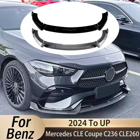 For Mercedes-Benz CLE Coupe C236 CLE260 300 CLE53 AMG 2024 To Up Car Front Bumper Lip Splitter Spoil