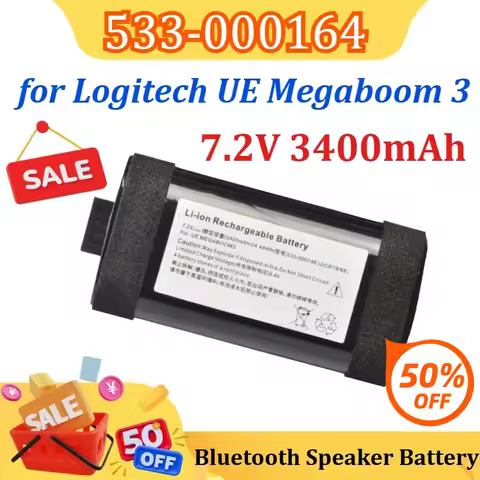 New 533-000164 3400mAh 7.2V for Logitech UE Megaboom 3 Bluetooth Speaker Battery