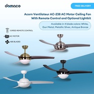Acorn Ventilateur AC-238 AC Motor Ceiling Fan With Remote Control and Optional Lightkit