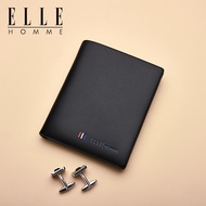 France ELLE HOMME Genuine Men's Wallet Men's Short Leather Wallet Vertical Style 2025 New Style Men'