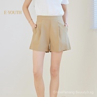 Eyouth 20167 High-Waist A-Line Shorts|Minimalist Pleated Shorts