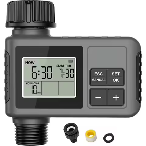 Water Timer for Garden Hose Water Sprinkler Timer with Rain Delay Manual Automatic Lawn Watering Sys