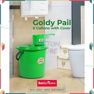 BEZTON Lion Star Basic Home BPC-4 Pail 6 Gallons Water Bucket with Lid Premium Durable Water Contain