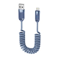 Toocki USB Spring Cable1.8M for iPhone 14 13 12 11 Pro Max 8 7 Plus iPad Airpods 2.4A USB Lighting C