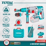 TOTAL Cordless Li-ion Rotary Hammer + 2 Pcs 4.0Ah Battery + Charger (P20S / 20V / 26mm / Brushless) 