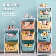 Rak Mainan Anak Rak Dapur/Kamar Mandi Tempat Penyimpanan Mainan Rak Roda 4 Susun / Rak Mainan Anak R