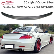 E89 Spoiler 3D Style Real Carbon Fiber Rear Trunk Spoiler Wings for BMW Z4 Series e89 2 Door 18i 20i