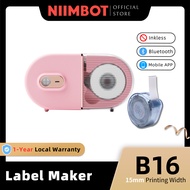 NIIMBOT B16 15mmLabel Printer, Portable Wireless Bluetooth Sticker Printer Maker Machine with Label Paper and Mobile APP