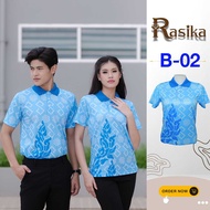 เสื้อโปโลสีฟ้า ลายพระราชทาน เสื้อชาย เสื้อหญิง  ขายดีมาก [SS - 6 XL]