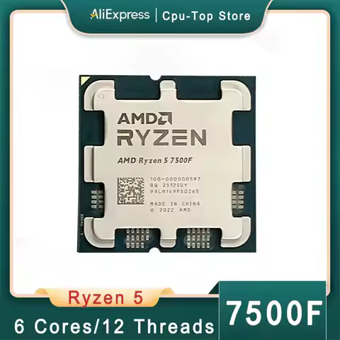 New AMD Ryzen 5 7500F R5 7500F 3.7GHz 6C/12T CPU desktop processor 5NM L3=32M 100-000000 597 socket 