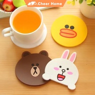 Cute Cartoon Coaster Silicone Coaster Cup Mat aesthetic coaster alas cawan batik coaster ceramic coa