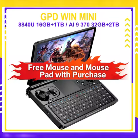 2025 New GPD WIN Mini AMD AI 9 HX 370 Handheld GamePad Tablet 32GB DDR5 2TB SSD 7 Inch Mini Pocket L