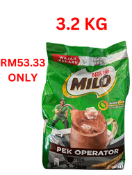 MILO CHOCOLATE MALT POWDER Soft Pack 3.2KG/2KG  MILO ACTIV-GO Whole Grain Cereal 3in1 10x36g Milo 3i