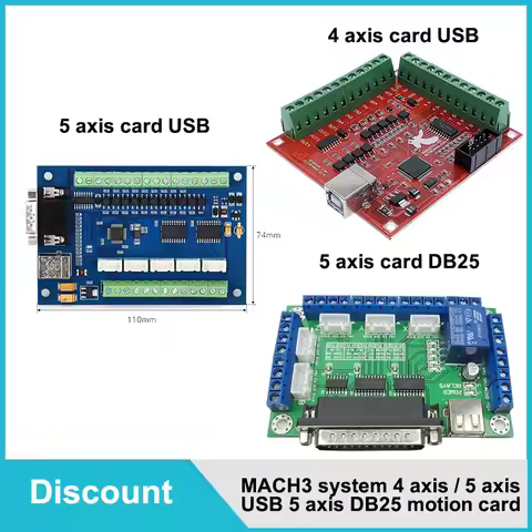 Discount CNC Controller MACH3 system 4 axis / 5 axis USB 5 axis DB25 motion card 100Khz Driver Board
