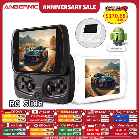 Anbernic RG Slide Handheld Game Console Android 4.7" LTPS In-Cell Screen Capacitive Joystick WIFI Bl