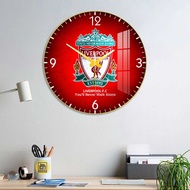1 Liverpool The Kop Round Mirror Wall Clock with High Quality UV Printing Jam Dinding