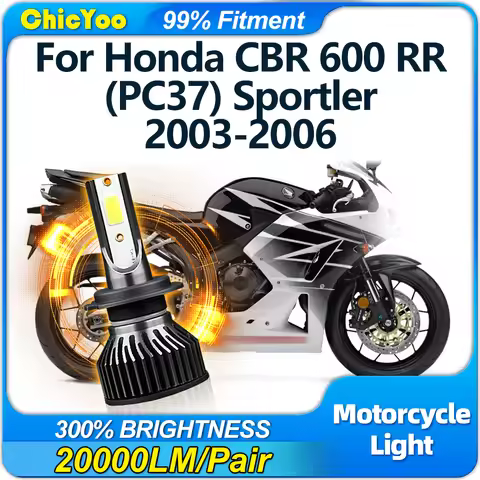 Motorcycle LED Headlight Bulb 20000LM Moto Front Light 6000K White For Honda CBR 600 RR (PC37) Sport