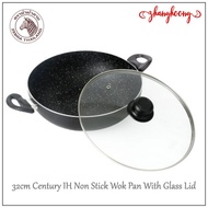 Zebra 32cm Century IH Non Stick Wok Pan With Glass Lid