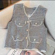 Korean style pearl knitted Vest, tweed material 8635 for women 10