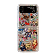Couple Flip Casing Samsung Z Flip4 Z Flip3 Slim Unique Colorful for Samsung Galaxy Z Flip 4 Z Flip 3