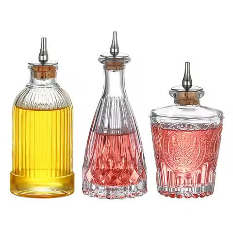 Bitter Bottle for Cocktails - Bitter Bottle for Cocktail, 200ml /150ml/ 130ml, Glass Dahs Bottle wit