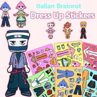 6PCS NEW Italian Brainrot Reload Sticker Cartoon Q Version anime Sticker Children's Education Reward