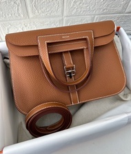 🎠✨Hermes Halzan 25 金棕 銀扣✨🎠