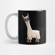 Funky Alpaca Hipster Llama With Coffee Mug Sunglasses
