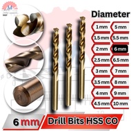 MATA Drill Bits HSS Cobalt 6mm Multipurpose Iron Drill Bit HSS Cobalt Diameter 6mm