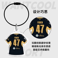 现货曼城哈兰德福登球衣钥匙扣哈兰德亚克力创意挂足球周边Manchester City Harland Foden Jersey Keychain HarlandJY