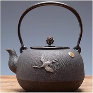 RHNY Kettle,Kettle Kettle Kettle iron pot, sheet metal uncoated cast iron pot Old iron pot boiling water iron tea pot 1.3L (Size : 1.3L)