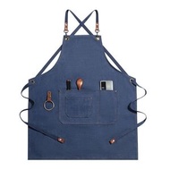 全城熱賣 - 全棉帆布圍裙 - 圍裙牛仔防油防塵咖啡美髮店廣告男女工作圍裙-藍色 / 76*66cm 藍色
