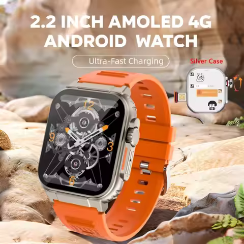 Android Smartwatch S9 Ultra 4G Network SIM Card 2.2 inch Amoled 180° Rotary Camera GPS WIFI Global C