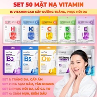 [COMBO 50] Vitamin Mask for Brightening, Moisturizing, Nourishing Skin Facial Mask Supplementing Vit