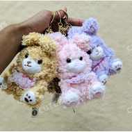 GANTUNGAN Rabbit Keychain Rabbit Fur Keychain Bag Accessories