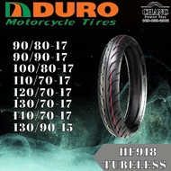 DURO HF918 TUBELESS ขนาด 90/80-17 90/90-17 100/80-17 110/70-17 120/70-17 130/70-17 140/70-17 130/90-15