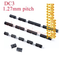 10Pcs/lot DC3 1.27 mm Pitch IDC Box Pin Header Connector Straight Pin DC3 1.27mm Double Row Male Soc