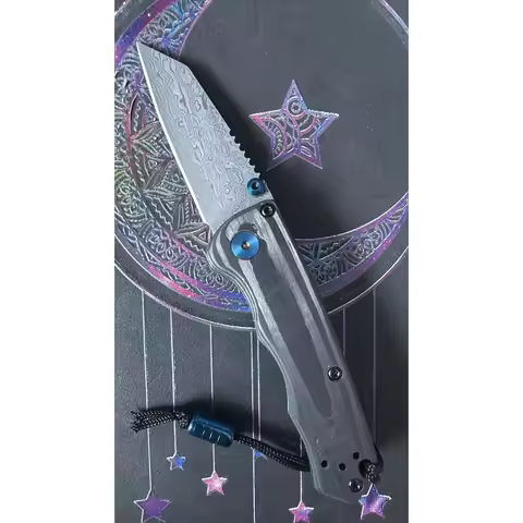 BM290 CNC Grinding of Whole Knife Computer Gong ProcessBlade Imported Damascus stee lHandle carbon f