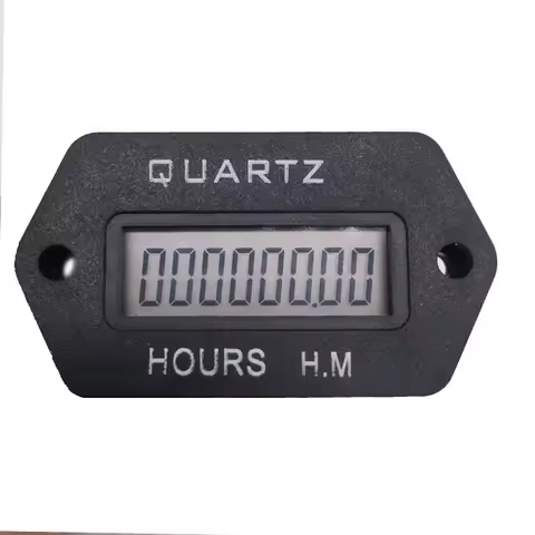 Digital Hour Meter Quarz LCD Accumulate Timer Counter 999999.59 Snap in Vehicle Boat Truck Motorcycl