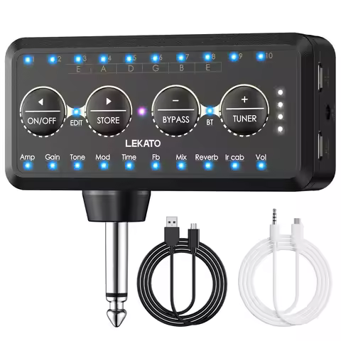 Lekato Guitar Plug Amp Pa-1 Headphone Mini Amplifier Speakers Combo Amplifier Acoustic Electric Bass